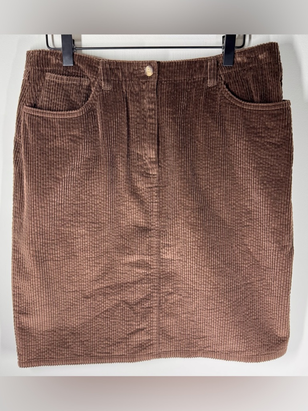 Talbots Deep Brown Wide Wale Corduroy Skirt Size 12 Preppy Heritage Academia